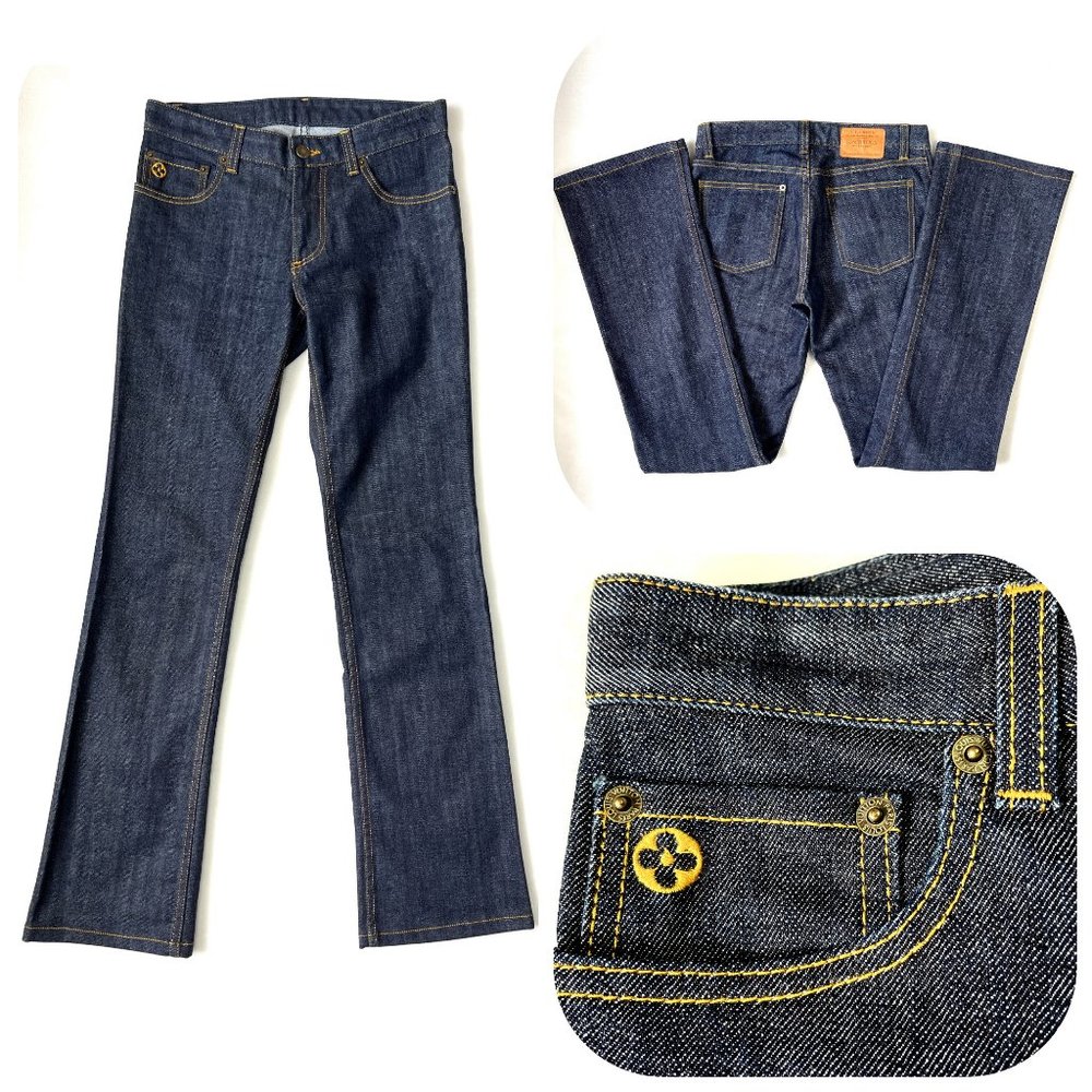 Auc Louis Vuitton Toile denim straight leg jeans - Picture 15 of 15